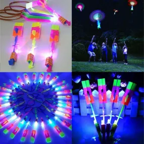 10pc Set Amazing Led Light Arrow Rocket Helicopter Flying Toy Party Favors Gift