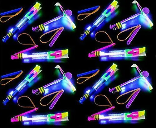 10pc Set Amazing Led Light Arrow Rocket Helicopter Flying Toy Party Favors Gift