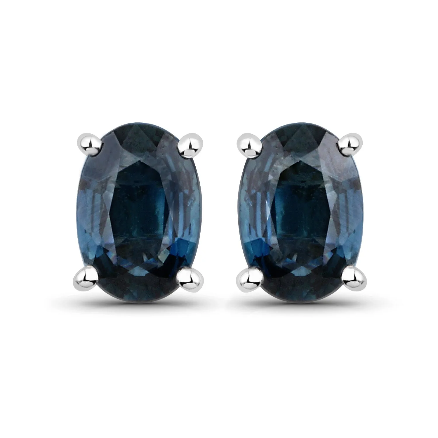 14KW Gold Blue Sapphire Earring Studs