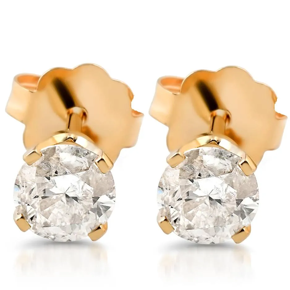 1/5ct Diamond Stud Earrings 14K Yellow Gold