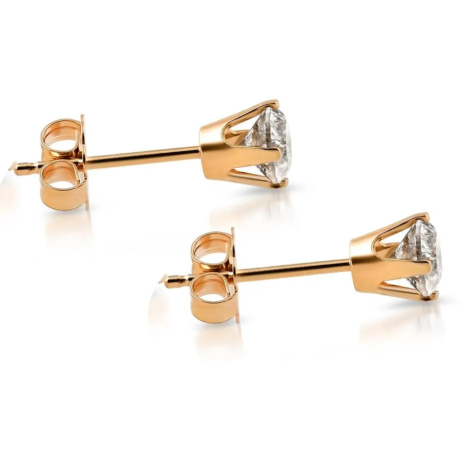 1/5ct Diamond Stud Earrings 14K Yellow Gold