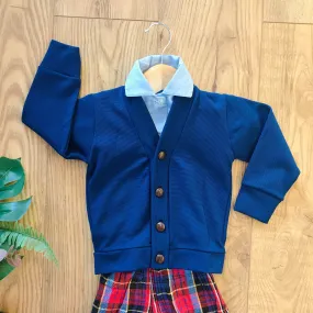 1970's Navy Blue Baby / Toddler Cardigan 5-6Y