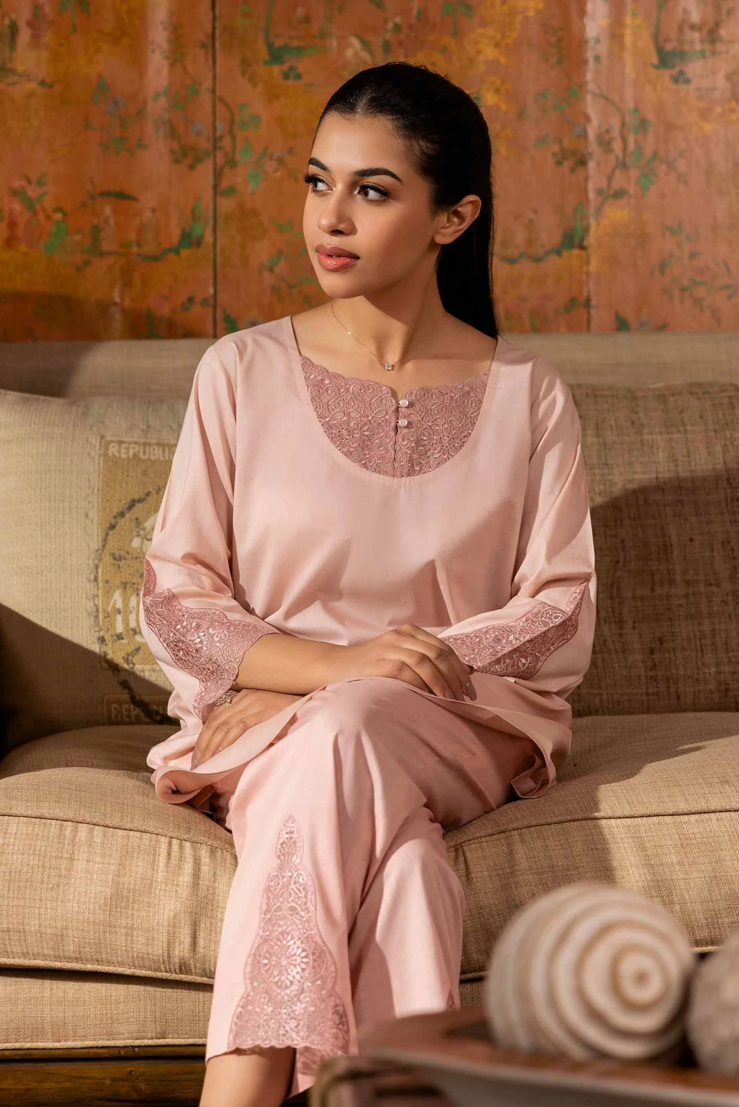 2 Piece - Embroidered Loungewear - KLS24-09