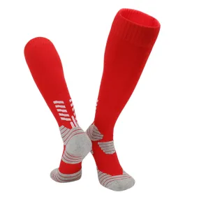 3 Pack Mens Non Slip Football Socks Red