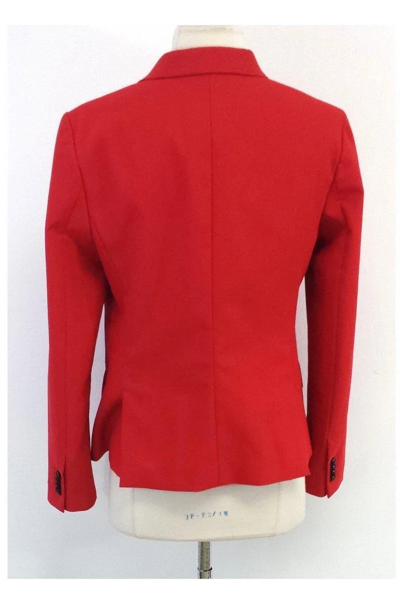 3.1 Phillip Lim - Red Cotton Blend Double Breasted Blazer Sz 6