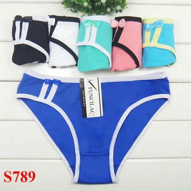 5 Pcs Women's Cotton Sexy Lace Panties Underwear Everyday Briefs