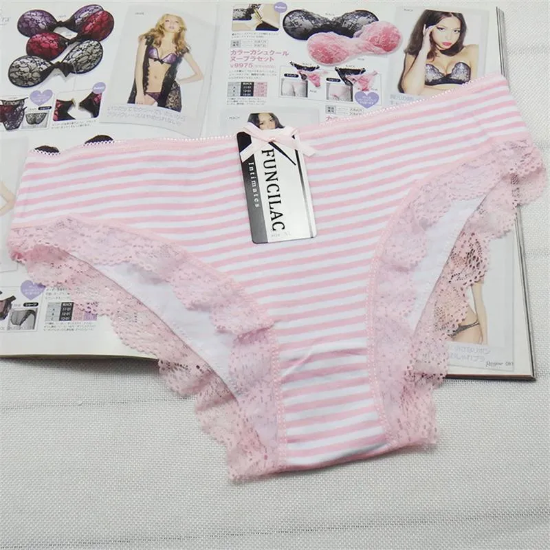 5 Pcs Women's Cotton Sexy Lace Panties Underwear Everyday Briefs