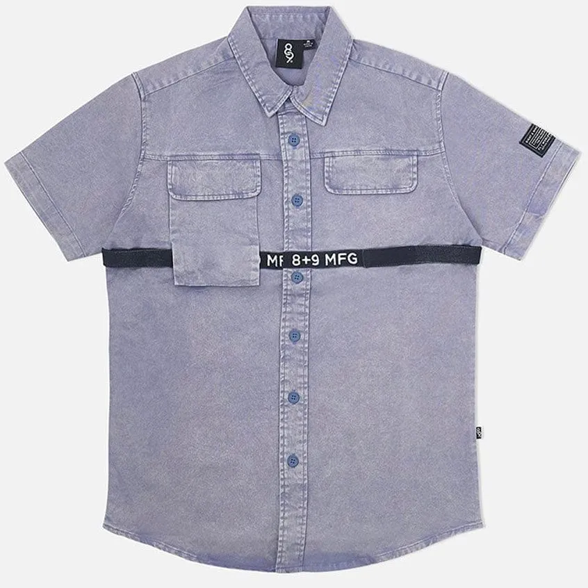 8&9 Strapped Up Button Up Shirt (Vintage Blue) BUVTGBLU