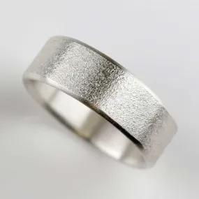 8x1.5mm Stardust Texture Flat Silver Engagement Band