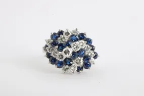 950 Platinum 1.88tcw Diamond 4.61tcw Sapphire Ring Size 6 (9.27g.)