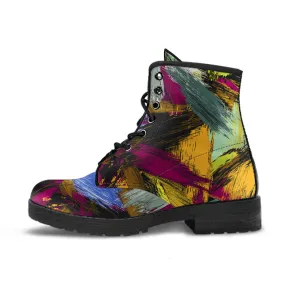 Abstract Paint Custom Leather Boots