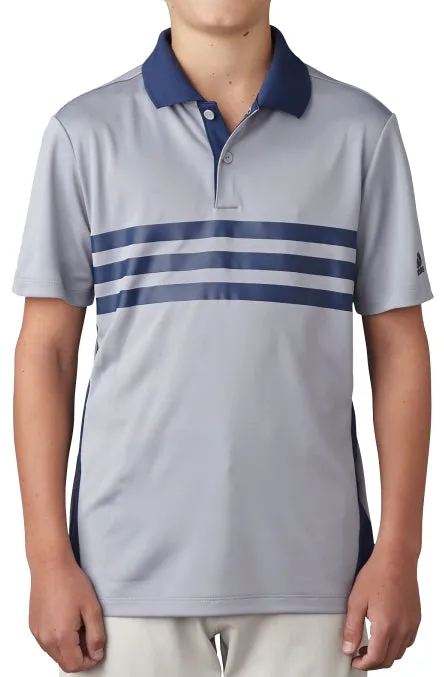 Adidas Golf Boys 3-Strips Chest Print Polo