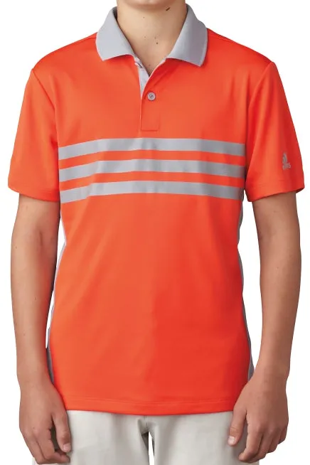 Adidas Golf Boys 3-Strips Chest Print Polo