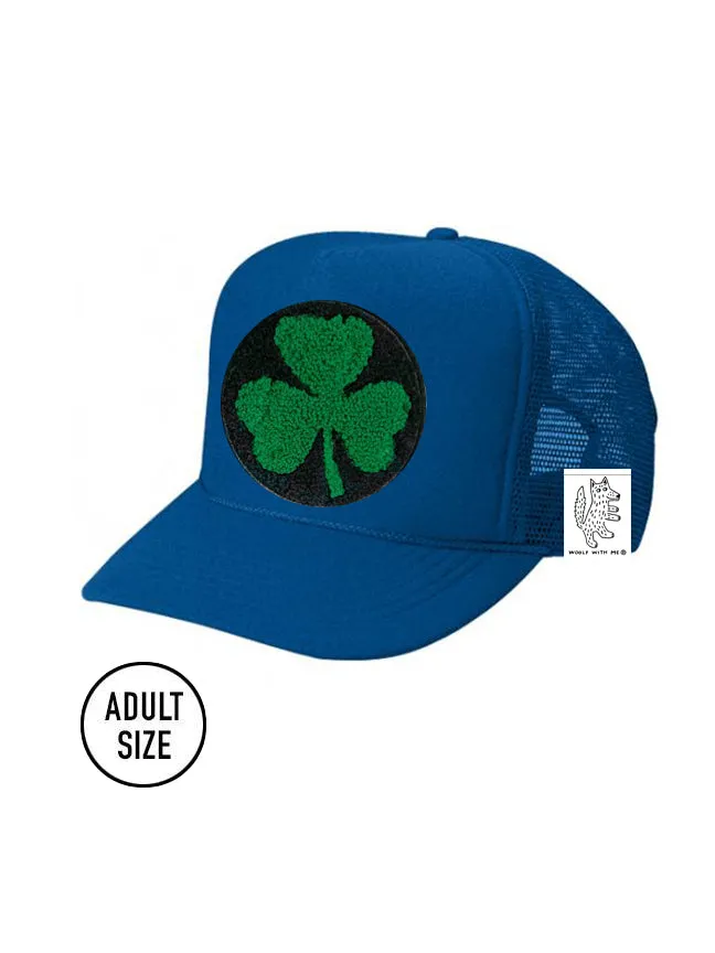 ADULT Trucker Hat with Interchangeable Velcro Patch (Blue)