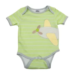 Airplane Lime Stripe Onesie 0-6 Months