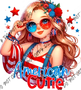 American Cutie Girl DTF Transfer