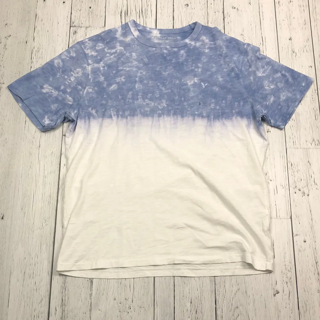 American Eagle blue white t-shirt - His L