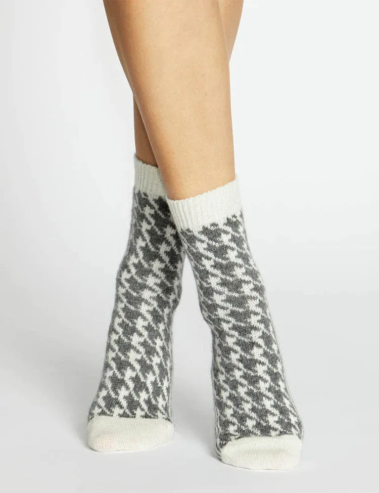 Antonia Houndstooth Crew Sock