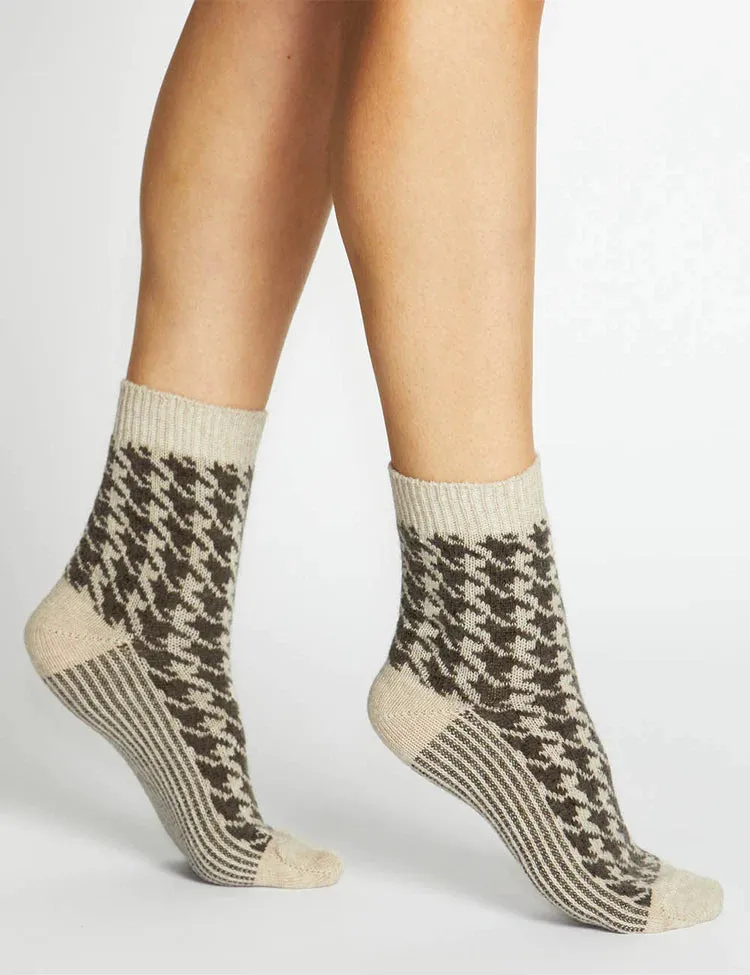 Antonia Houndstooth Crew Sock