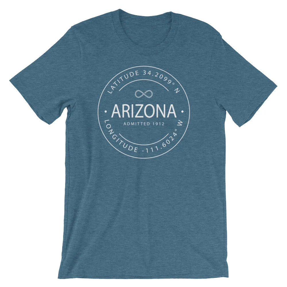 Arizona - Short-Sleeve Unisex T-Shirt - Latitude & Longitude