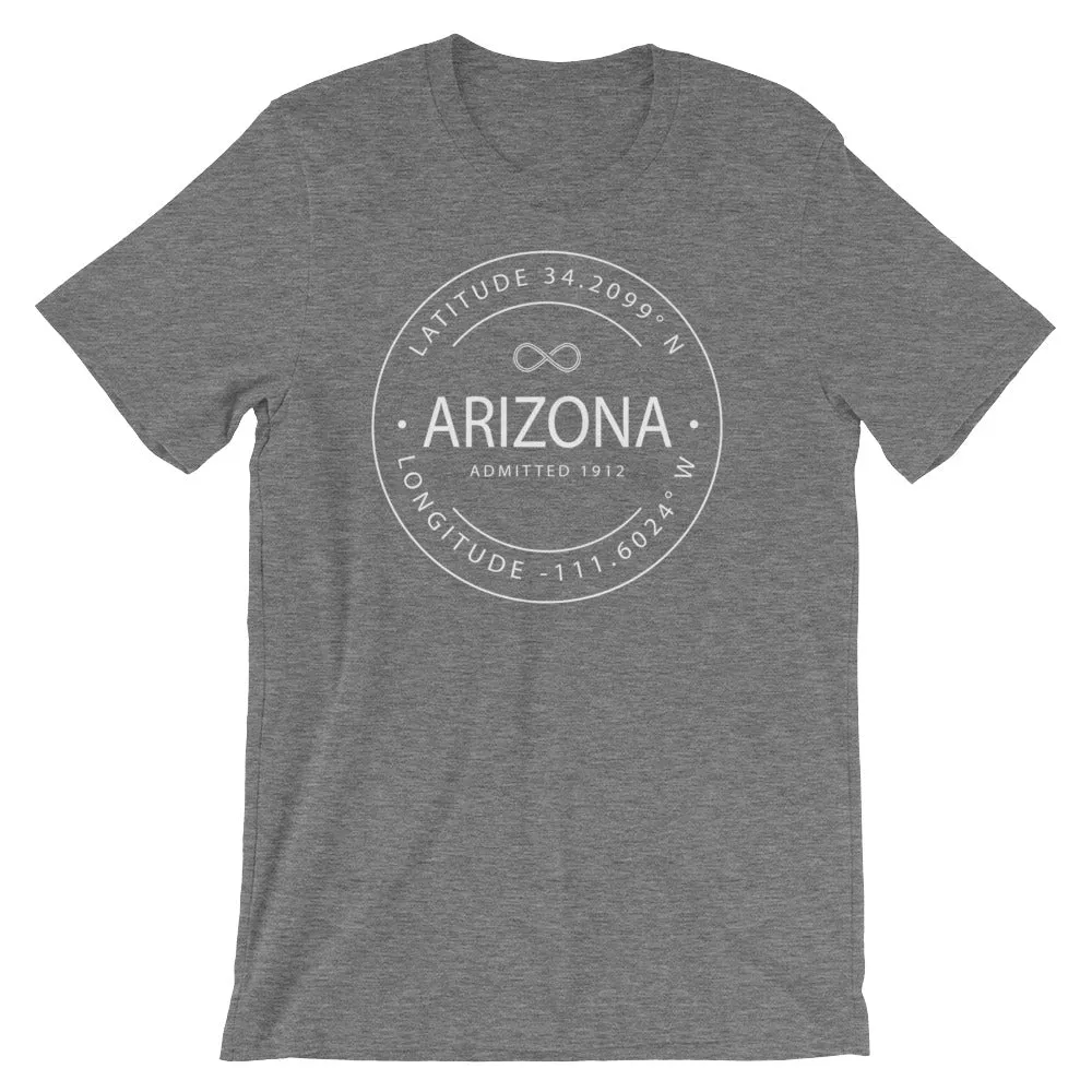 Arizona - Short-Sleeve Unisex T-Shirt - Latitude & Longitude