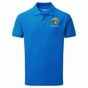 Automobili Lamborghini Squadra Corse Travel Polo Shirt - Blue/Orange/Gray