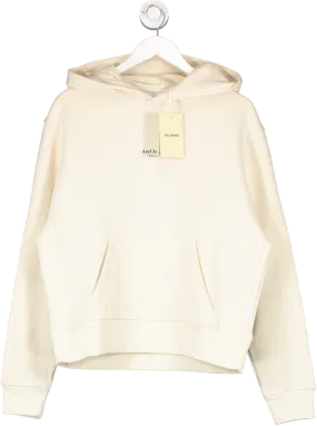 AXEL ARIGATO Logo-print Organic-cotton Hoodie In Beige BNWT UK L