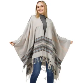 Aztec Patterned Cape Poncho