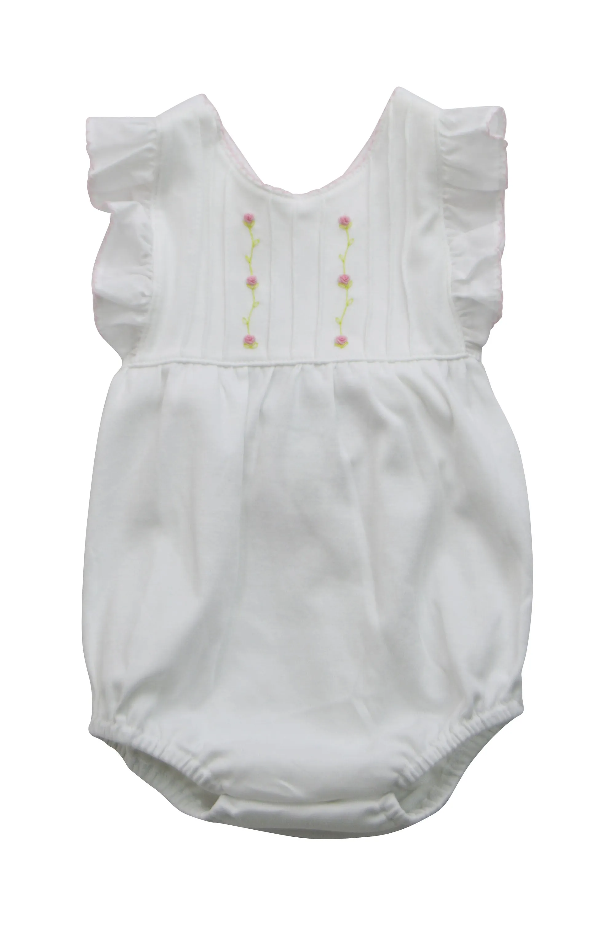 Baby Girl's White Pink Flowers Romper