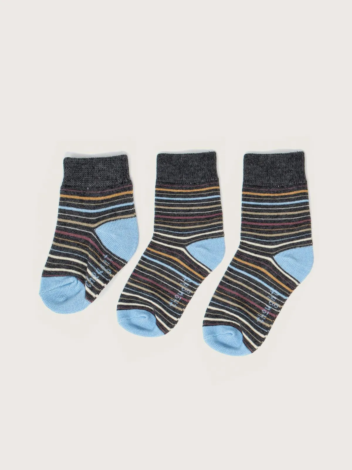 BABY MULTICOLOURED RAINBOW BOX OF 4 SOCKS - MULTI