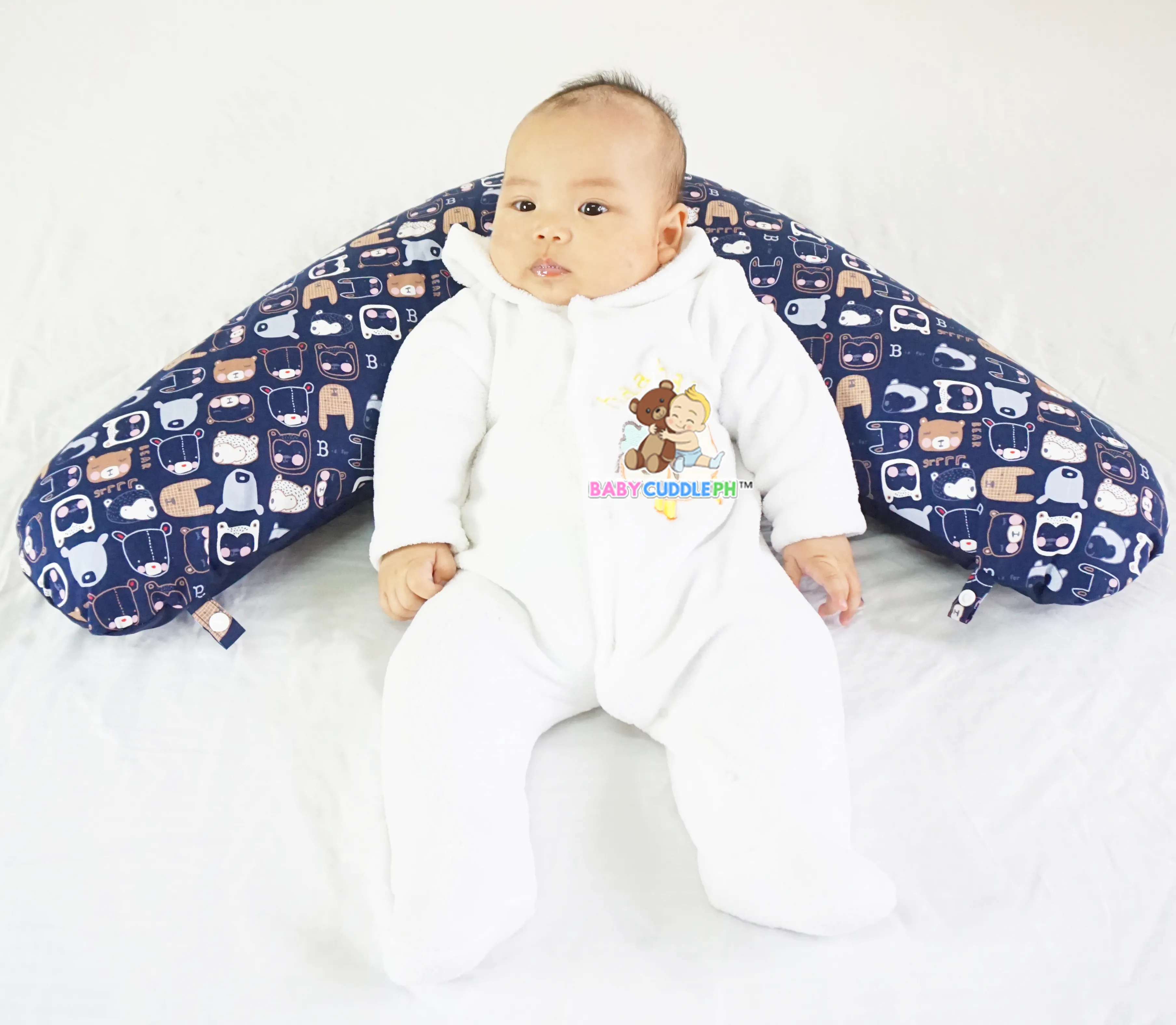 Babycuddle Nursing Pillow (Multi-use) - Little Bears in Navy Blue