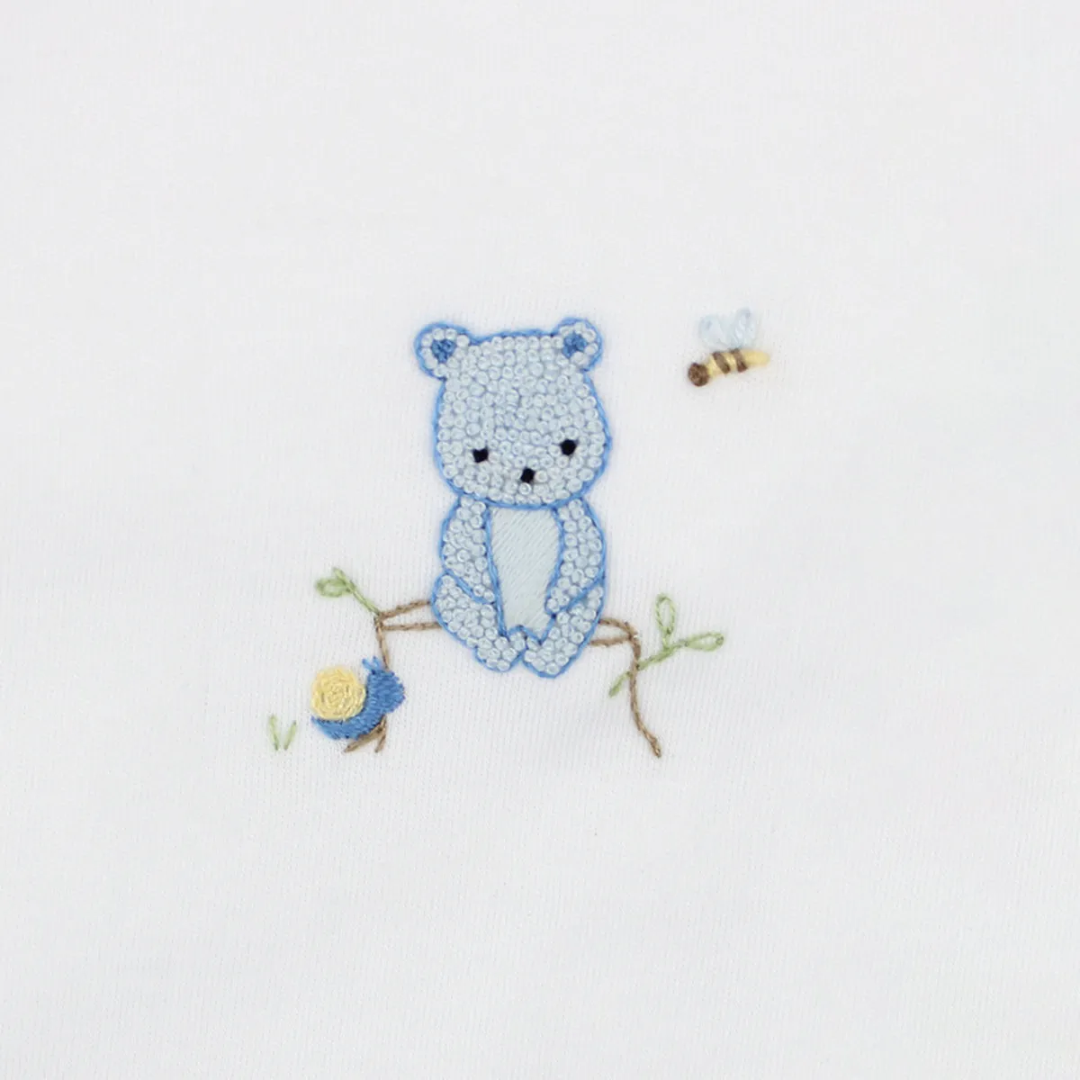 Bees and Bears Embroidery Blanket | Baby Boy