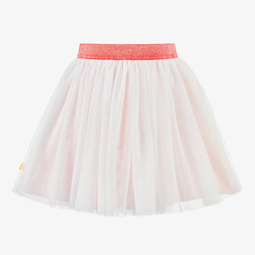 Billieblush Girls White Sequin & Glitter Tulle Skirt