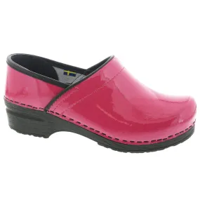 BJORK PRO ELSA Patent Leather Clogs in Fuchsia