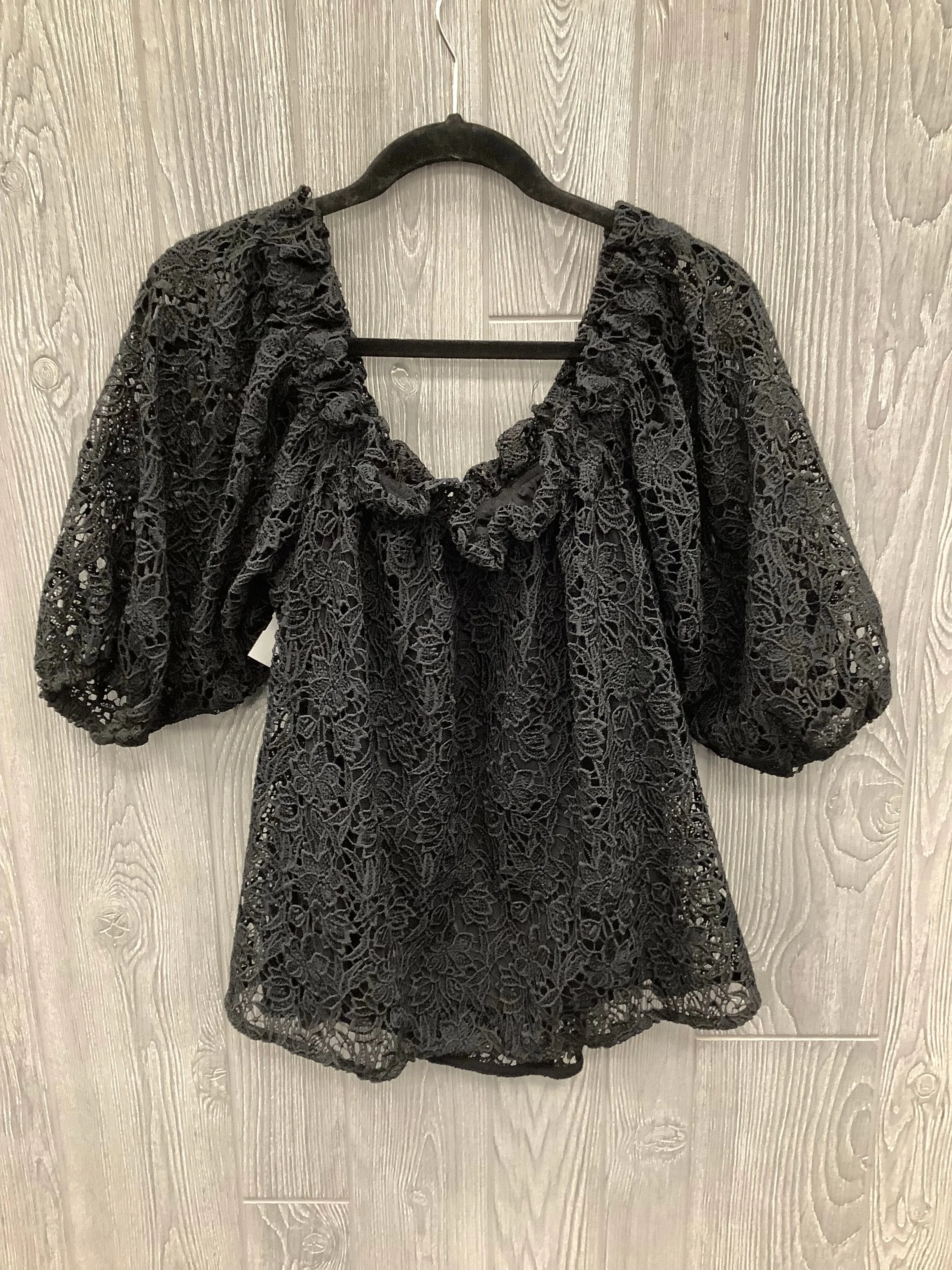 Black Blouse Short Sleeve Maeve, Size M