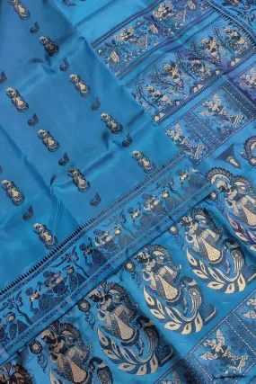 Blue Baluchari Handloom Pure Silk Saree