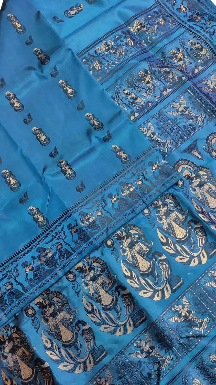 Blue Baluchari Handloom Pure Silk Saree