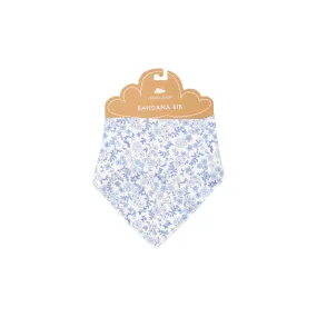 Blue Calico Floral Bamboo Bandana Bib