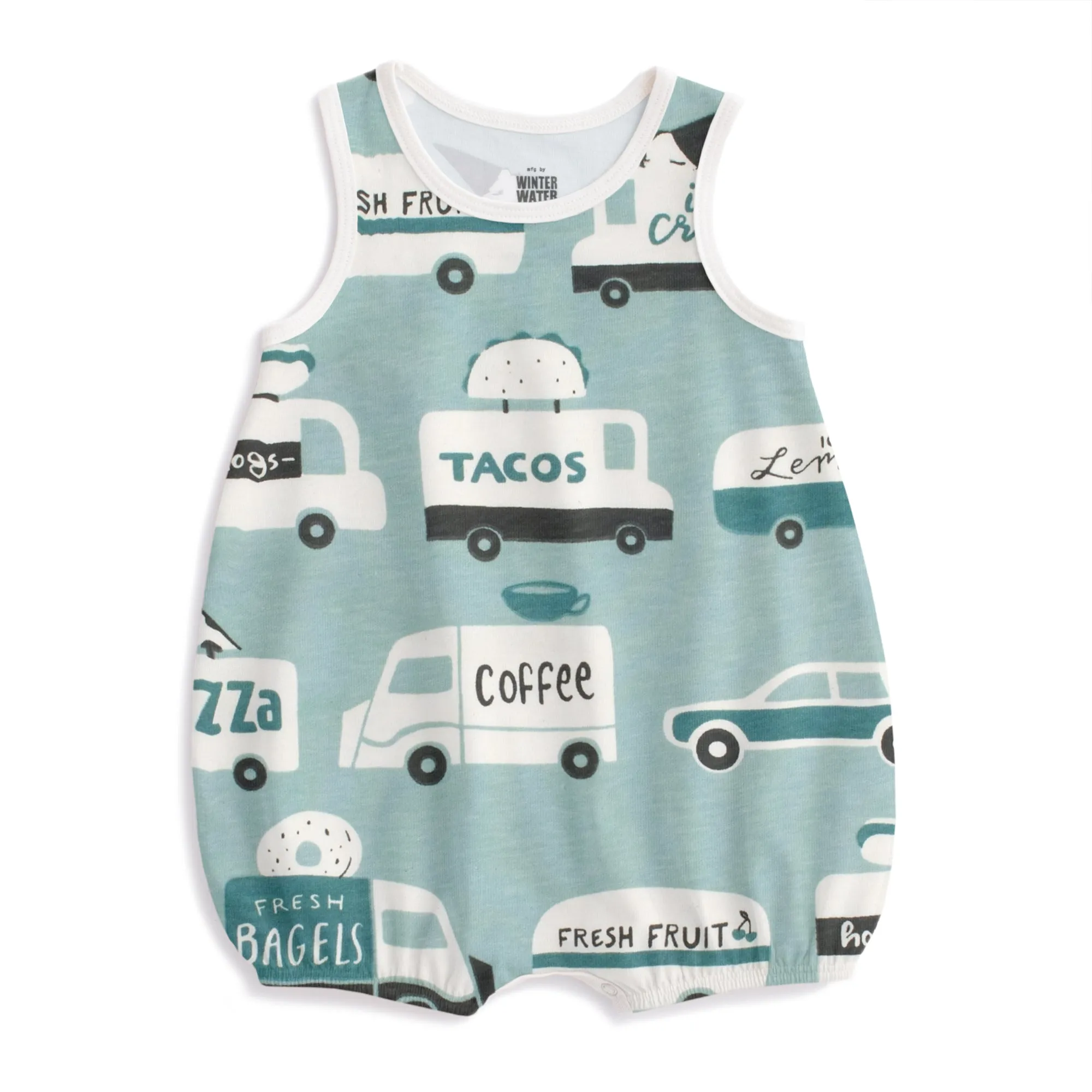 Bubble Romper - Food Trucks Surf Blue