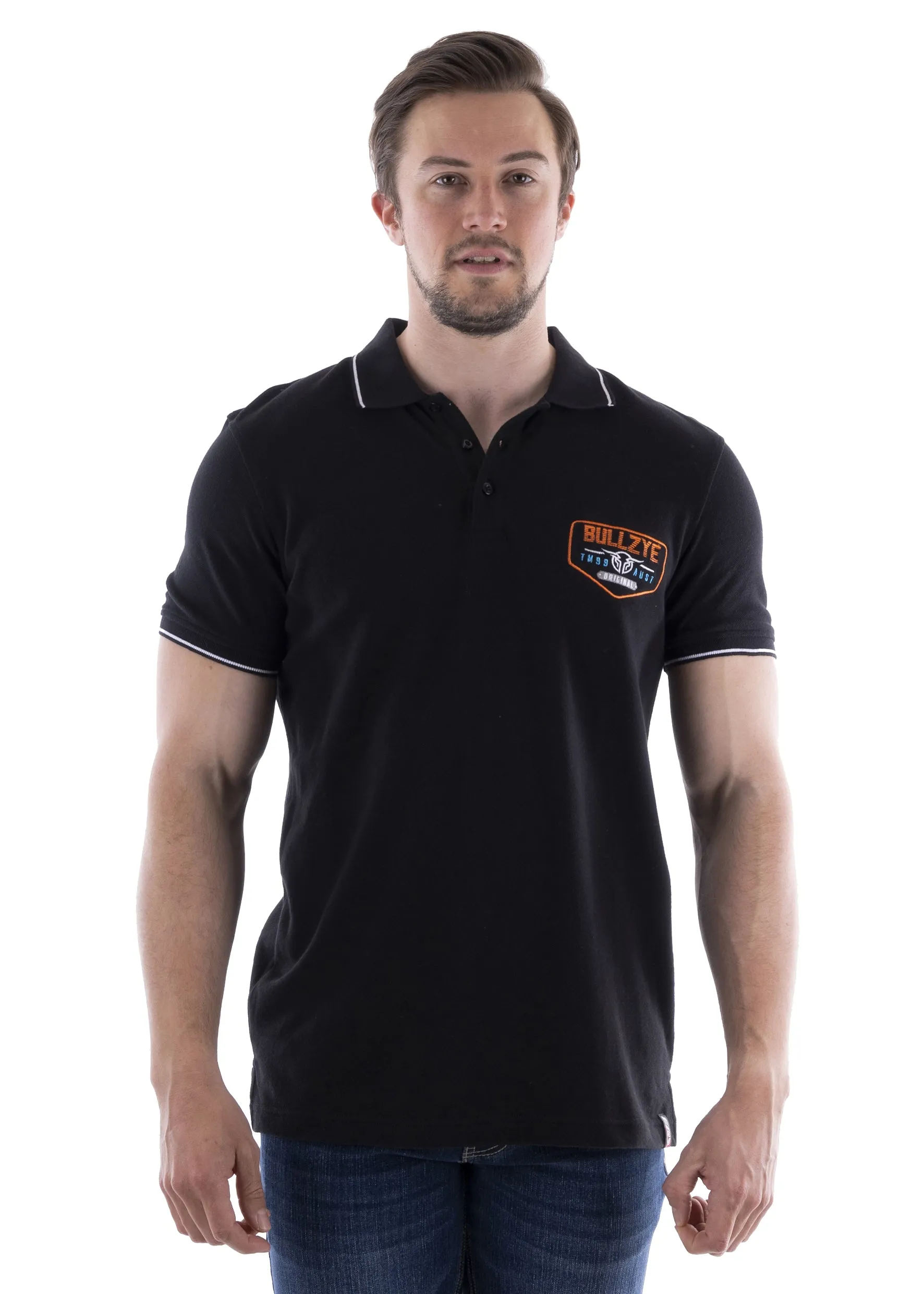 Bullzye Mens Stadium S/S Polo - Black - B2S1500194