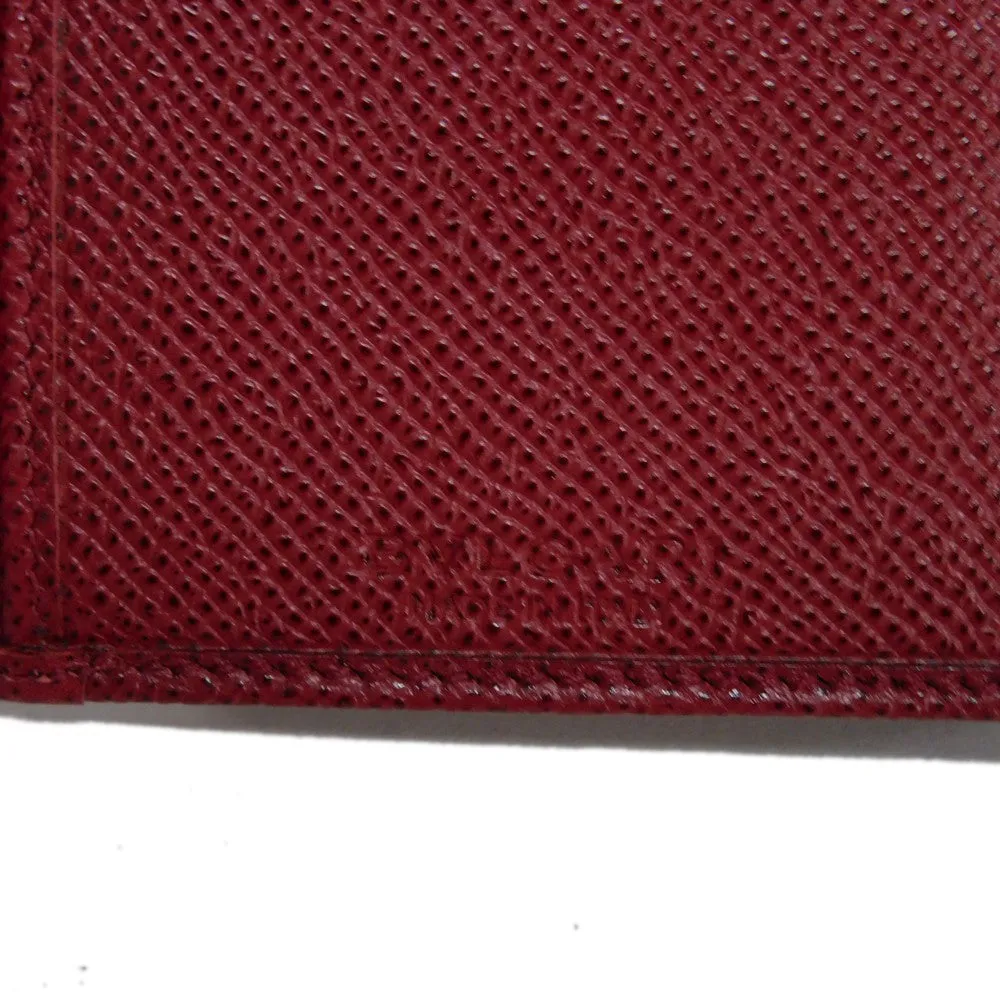 BVLGARI Long Wallet Purse 33744 Grain calf leather (embossed) Ruby logo CLIP LARGE WALLET Women Used Authentic