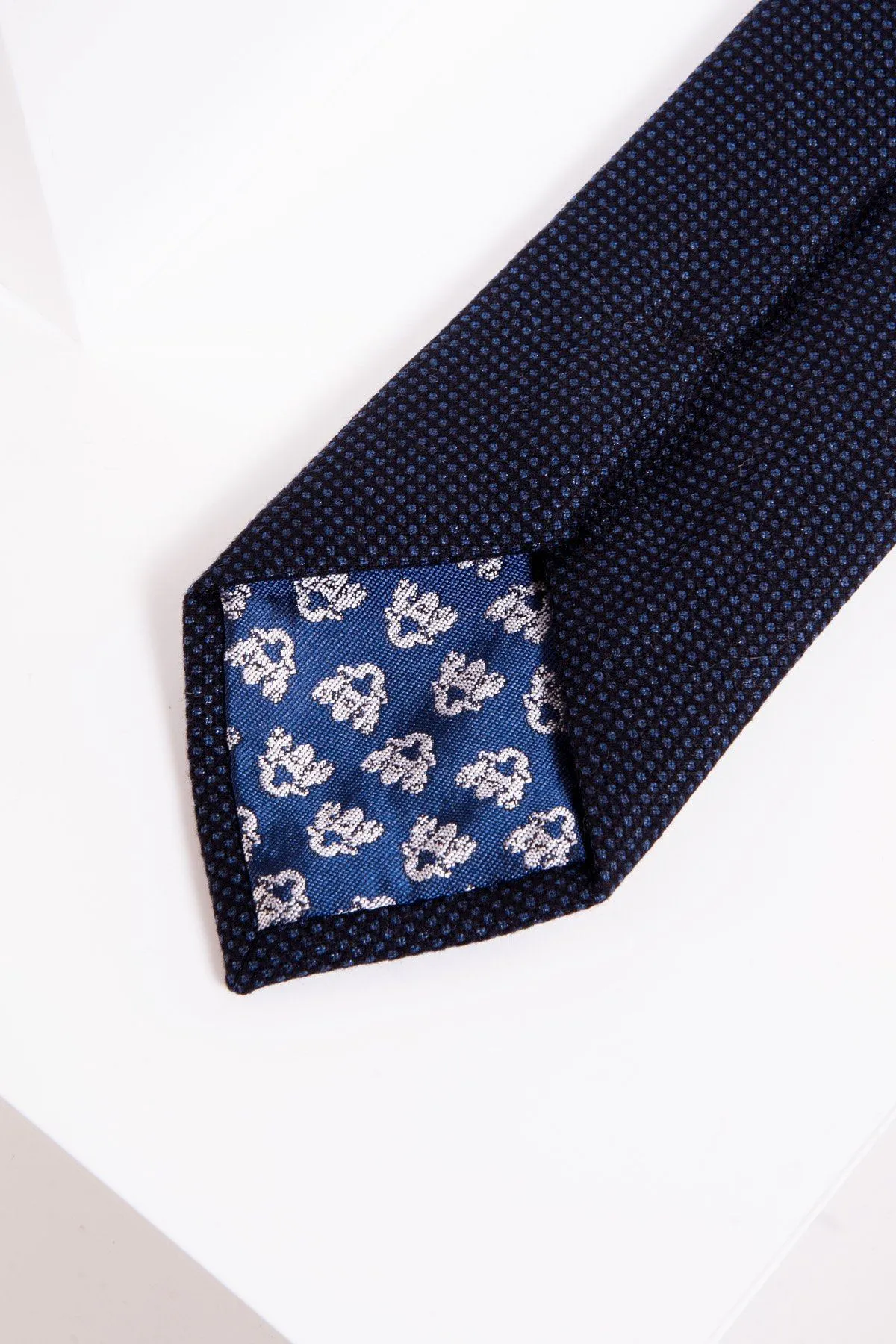 CALLUM - Navy Birdseye Tie