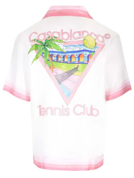 Casablanca "tennis club" shirt white/pink