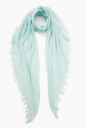 Cashmere and Silk Scarf Aqua Blue