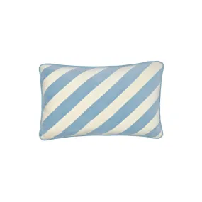 Castle Blue Stripe Lumber Velvet Cushion