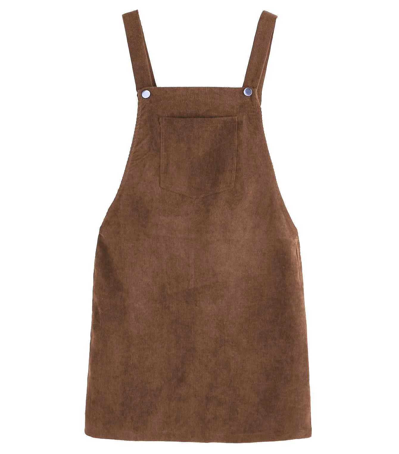 Casual Corduroy Overall Mini Dress Cord Jumper