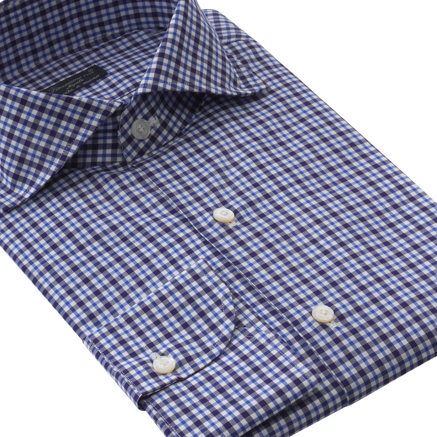 Checked Cotton Shirt in Blue