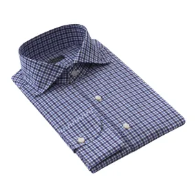 Checked Cotton Shirt in Blue