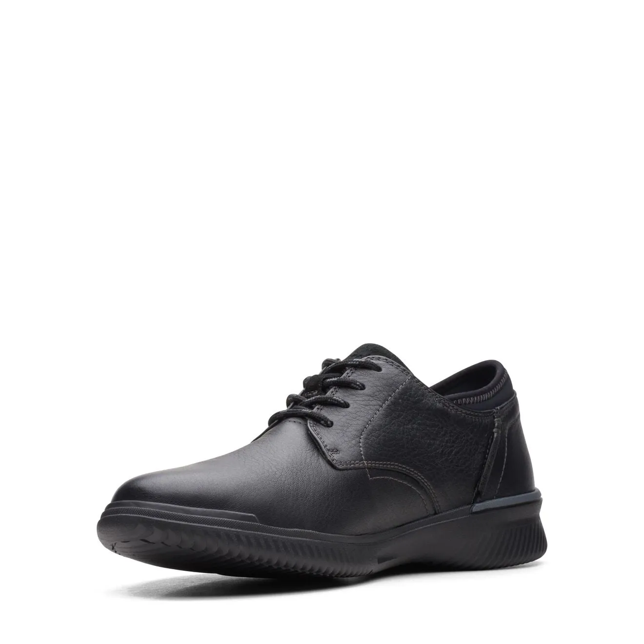 Clarks Donaway Plain Black Leather - Wide Width