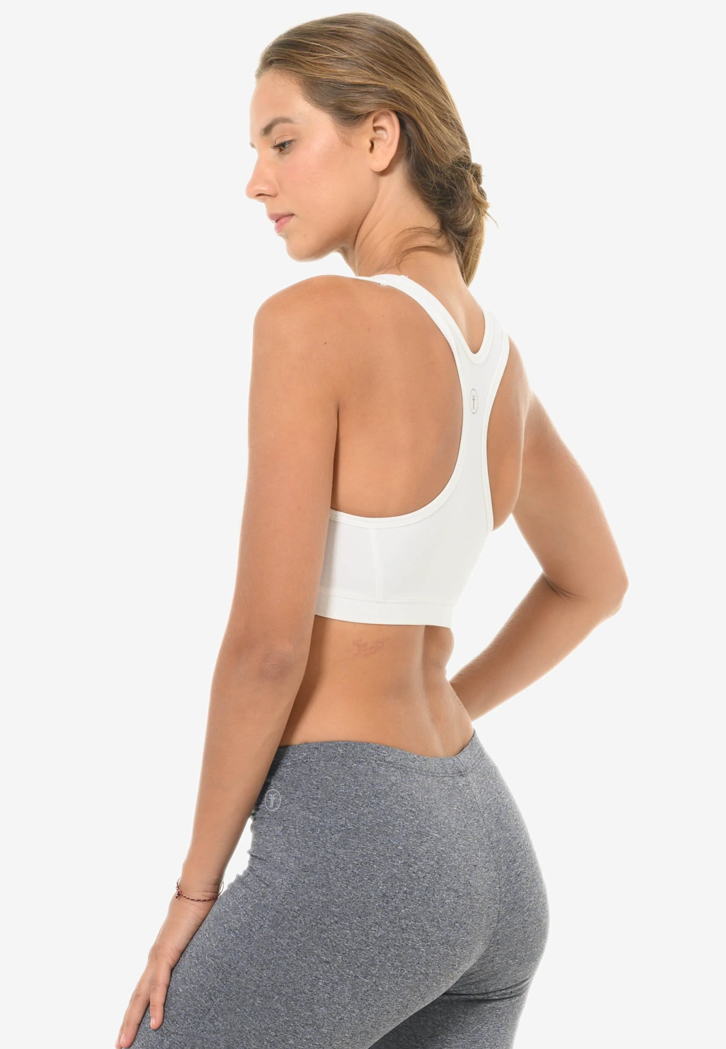 Contour Sports Bra (White & Beige) | L & XL Only